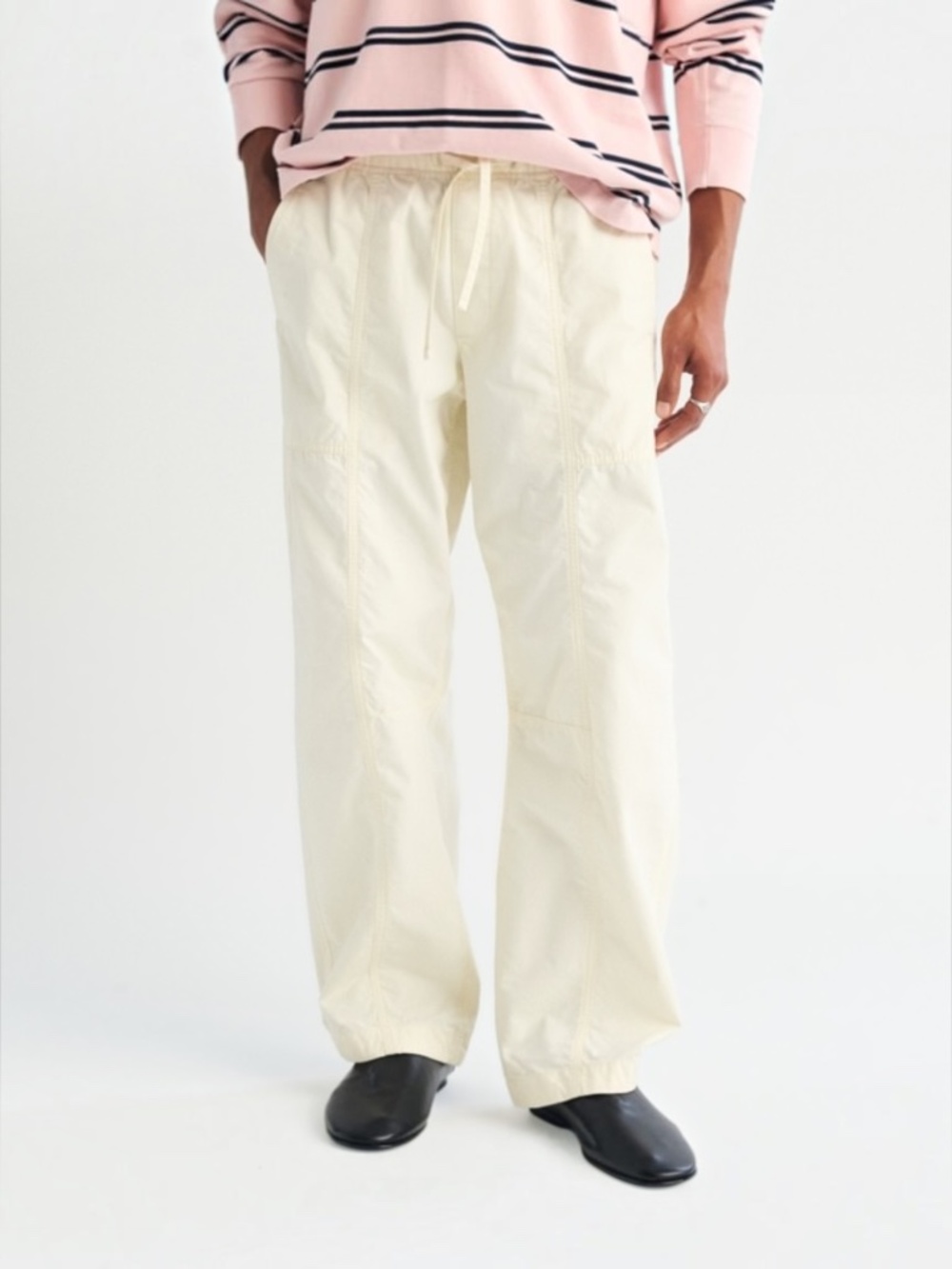 Abercrombie & Fitch Men’s Pull-On Barrel Pants White 100% Cotton Size M